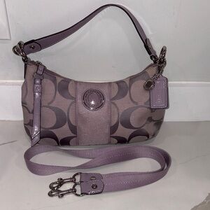 Coach Lavender Signature stripe Demi shoulder/crossbody